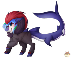 Size: 993x805 | Tagged: safe, artist:oddends, derpibooru import, oc, oc only, oc:star gazer, original species, shark pony, clothes, costume, nightmare night, pokémon, simple background, solo, transparent background, zoroark