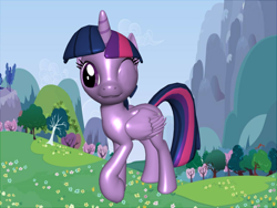 Size: 1200x900 | Tagged: safe, derpibooru import, twilight sparkle, twilight sparkle (alicorn), alicorn, pony creator, 3d, 3d pony creator, female, mare, one eye closed, ponylumen, solo, wink