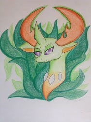 Size: 2448x3264 | Tagged: safe, artist:luxiwind, derpibooru import, thorax, changedling, changeling, bust, high res, king thorax, portrait, solo, traditional art