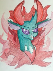 Size: 2448x3264 | Tagged: safe, artist:luxiwind, derpibooru import, pharynx, changedling, changeling, bust, high res, portrait, prince pharynx, solo, traditional art