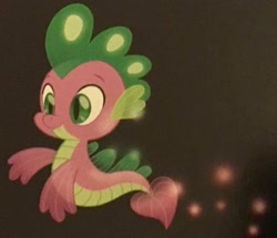 Size: 1024x880 | Tagged: safe, artist:angela an, derpibooru import, spike, dragon, sea dragon, my little pony: the movie, the art of my little pony: the movie, concept art, cropped, fins, male, smiling, solo, spike the seadragon, tail