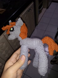 Size: 3120x4160 | Tagged: safe, derpibooru import, oc, oc:littlepip, pony, unicorn, fallout equestria, crochet, cute, fanfic, fanfic art, female, hooves, horn, irl, mare, photo, plushie, solo, toy, wip