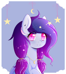 Size: 2536x2840 | Tagged: safe, artist:fluffymaiden, derpibooru import, oc, oc only, pegasus, pony, cute, ear fluff, ear piercing, female, jewelry, looking at you, mare, necklace, ocbetes, piercing, raised hoof, shrunken pupils, sitting, smiling, solo, starry eyes, stars, wingding eyes