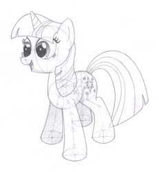 Size: 1140x1234 | Tagged: safe, artist:aafh, twilight sparkle, pony, unicorn, monochrome, solo, traditional art