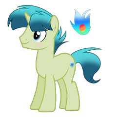 Size: 1600x1640 | Tagged: safe, artist:thesmall-artist, derpibooru import, oc, pony, unicorn, magical gay spawn, male, offspring, parent:sandbar, parent:stygian, simple background, solo, stallion, transparent background