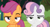 Size: 1408x764 | Tagged: safe, screencap, scootaloo, sweetie belle, pony, brotherhooves social, duo, looking at you, raised eyebrow, scootaloo is not amused, sweet apple acres, sweetie belle is not amused, unamused