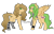 Size: 955x610 | Tagged: safe, artist:kimyowolf, derpibooru import, oc, oc only, oc:curiosa dream, oc:kimmy, earth pony, pegasus, pony, clothes, female, mare, palette swap, recolor, scarf, simple background, socks, transparent background