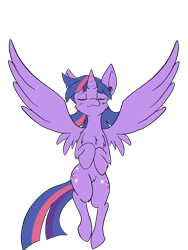 Size: 3024x4032 | Tagged: safe, artist:steelsoul, derpibooru import, twilight sparkle, twilight sparkle (alicorn), alicorn, pony, chest fluff, eyes closed, female, mare, simple background, spread wings, transparent background, wings