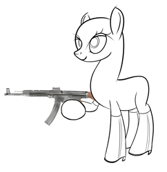 Size: 4624x4783 | Tagged: safe, artist:hoofwaffe, derpibooru import, absurd resolution, gun, weapon