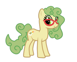 Size: 1300x1052 | Tagged: safe, artist:kiwiscribbles, derpibooru import, oc, oc only, oc:kiwi scribbles, earth pony, pony, curly hair, cute, cutie mark, female, glasses, mare, show accurate, simple background, solo, transparent background