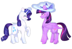 Size: 4688x3216 | Tagged: safe, artist:tosshatiaz4, derpibooru import, rarity, twilight sparkle, twilight sparkle (alicorn), alicorn, pony, unicorn, female, lesbian, rarilight, shipping, simple background, transparent background