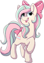 Size: 1135x1618 | Tagged: safe, artist:crunchycrowe, derpibooru import, oc, oc only, oc:mirabelle, pony, unicorn, bow, female, mare, simple background, solo, transparent background