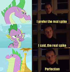 Size: 488x500 | Tagged: safe, artist:queencold, derpibooru import, edit, edited screencap, screencap, spike, dragon, molt down, secret of my excess, the cutie mark chronicles, comic, cutie mark chronicles spike, funny, greed spike, magneto, meme, perfection, screencap comic, spikezilla, x-men first class