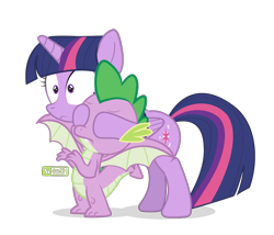 Size: 980x840 | Tagged: safe, artist:dm29, derpibooru import, spike, twilight sparkle, twilight sparkle (alicorn), alicorn, dragon, pony, molt down, covering eyes, female, how to train your dragon, juxtaposition bait, male, mama twilight, mare, simple background, spread wings, transparent background, wingboner, winged spike, wings