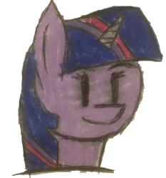 Size: 1423x1529 | Tagged: safe, artist:antique1899, derpibooru import, twilight sparkle, bust, purple smart, simple background, solo, traditional art, transparent background