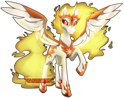 Size: 1018x807 | Tagged: safe, artist:celestial-biohazard, daybreaker, alicorn, pony, a royal problem, grin, raised hoof, simple background, smiling, solo, spread wings, transparent background, wings