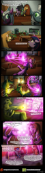 Size: 1200x4526 | Tagged: safe, artist:bonaxor, derpibooru import, twilight sparkle, twilight sparkle (alicorn), oc, oc:prince rigel, oc:sebastian, oc:smolder, alicorn, changeling, griffon, comic:journey to the lunar republic, drugs, fire pony, hookah, magic, marijuana, weapon