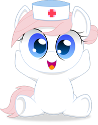 Size: 955x1225 | Tagged: safe, artist:spellboundcanvas, derpibooru import, nurse redheart, earth pony, pony, adorable face, adoredheart, chibi, cute, female, heartabetes, looking at you, mare, open mouth, simple background, smiling, smiling at you, solo, transparent background, tubby