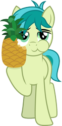 Size: 491x1000 | Tagged: safe, artist:cloudyglow, derpibooru import, sandbar, earth pony, pony, eating, food, herbivore, male, pineapple, simple background, solo, transparent background, vector