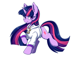 Size: 1024x768 | Tagged: safe, artist:foxcarp, twilight sparkle, pony, clothes, hoodie, jewelry, looking at you, necklace, raised hoof, raised leg, simple background, solo, transparent background, twilightlicious