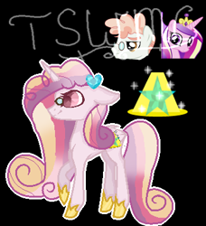 Size: 348x382 | Tagged: safe, artist:theshadowwolfmc, derpibooru import, oc, oc only, unicorn, base used, black background, female, glasses, mare, offspring, parent:princess cadance, parent:svengallop, parents:svencadance, simple background, solo