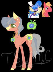 Size: 467x630 | Tagged: safe, artist:theshadowwolfmc, derpibooru import, big macintosh, sapphire shores, oc, oc only, earth pony, pony, black background, colored pupils, female, heart eyes, jewelry, mare, necklace, offspring, parent:big macintosh, parent:sapphire shores, parents:sapphiremac, simple background, solo, unshorn fetlocks, wingding eyes