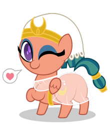 Size: 1024x1166 | Tagged: safe, artist:aleximusprime, derpibooru import, somnambula, pony, chibi, clothes, female, heart, looking at you, looking back, one eye closed, pictogram, plot, see-through, simple background, smiling, solo, transparent background, wink