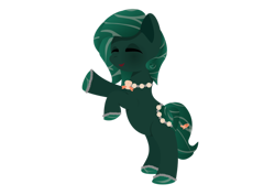Size: 900x636 | Tagged: safe, artist:lordswinton, derpibooru import, oc, oc only, fish, original species, pond pony, pony, art trade, closed species, eyes closed, female, green, mare, rearing, seashell necklace, simple background, solo, transparent background, vector, water