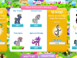 Size: 2048x1536 | Tagged: safe, derpibooru import, screencap, accord, coconut cream, star tracker, toola roola, draconequus, earth pony, pony, windigo, female, filly, game, game screencap, gameloft, male, reformed windigo