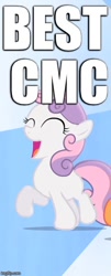 Size: 290x720 | Tagged: safe, derpibooru import, edit, edited screencap, screencap, sweetie belle, flight to the finish, best pony, bronybait, cropped, hearts as strong as horses, image macro, meme, opinion