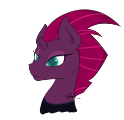 Size: 3100x3000 | Tagged: safe, artist:deaths-retribution, derpibooru import, tempest shadow, pony, my little pony: the movie, bust, high res, portrait, simple background, solo, transparent background