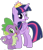 Size: 501x583 | Tagged: safe, artist:php77, derpibooru import, edit, editor:php77, spike, twilight sparkle, twilight sparkle (alicorn), alicorn, dragon, cropped, crown, jewelry, looking at you, regalia, simple background, transparent background, winged spike