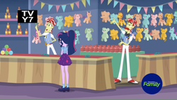 Size: 1366x768 | Tagged: safe, derpibooru import, flam, flim, sci-twi, twilight sparkle, better together, equestria girls, rollercoaster of friendship, flim flam brothers