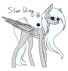 Size: 492x511 | Tagged: safe, artist:electricaldragon, artist:sychia, derpibooru import, oc, oc:silver wing, pegasus, pony, female, mare, simple background, solo, transparent background