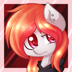 Size: 500x500 | Tagged: safe, artist:jetjetj, derpibooru import, oc, oc only, pony, abstract background, bust, female, mare, portrait, solo