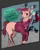 Size: 1628x2048 | Tagged: safe, artist:pantheracantus, derpibooru import, pony, clothes, crossover, cute, jojo's bizarre adventure, king crimson, phone, ponified, ponytail, stand, vento aureo, vinegar doppio, vulgar