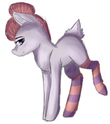 Size: 3383x3818 | Tagged: safe, artist:crazllana, oc, oc only, oc:tsanaimi, earth pony, pony, clothes, female, high res, mare, simple background, socks, solo, striped socks, transparent background