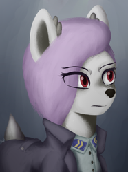 Size: 780x1050 | Tagged: safe, artist:phi, derpibooru import, oc, oc only, oc:ansa simo, deer, equestria at war mod, clothes, female, hair over one eye, overcoat, shirt, solo
