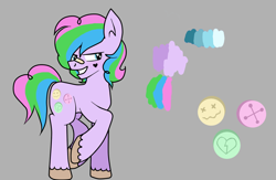 Size: 1024x667 | Tagged: safe, artist:the-75th-hunger-game, derpibooru import, oc, oc only, oc:sugar high, earth pony, pony, bandaid, cutie mark, drug dealer, drugs, drugs are bad mmmkay?, ecstasy (drug), heart, magical lesbian spawn, male, next generation, offspring, parent:pinkie pie, parent:rainbow dash, parents:pinkiedash, plaster, reference sheet, smiley face, solo, unshorn fetlocks