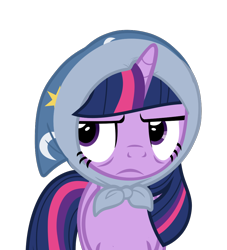 Size: 980x1080 | Tagged: safe, artist:kody02, derpibooru import, twilight sparkle, pony, unicorn, the parent map, digital art, disgruntled, female, headscarf, mare, scarf, sideways glance, simple background, transparent background, vector