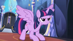 Size: 1920x1080 | Tagged: safe, screencap, twilight sparkle, twilight sparkle (alicorn), alicorn, pony, a flurry of emotions, cute, redemption, solo, spread wings, twiabetes, twilight's castle, wings