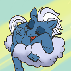 Size: 1280x1280 | Tagged: safe, artist:tacodeltaco, night glider, pegasus, pony, 30 minute art challenge, cloud, sleeping, solo