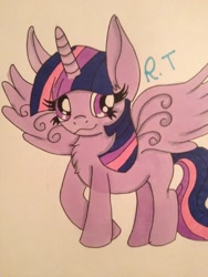 Size: 2448x3264 | Tagged: safe, artist:rainbowtashie, twilight sparkle, twilight sparkle (alicorn), alicorn, pony, solo, spread wings, traditional art, wings