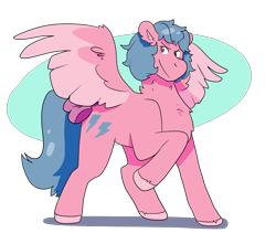Size: 3800x3200 | Tagged: safe, artist:flyingeevee, derpibooru import, firefly, pegasus, pony, g1, abstract background, alternate hairstyle, bow, cutie mark, ear fluff, female, g1 to g4, generation leap, looking sideways, mare, raised hoof, simple background, smiling, solo, spread wings, tail bow, transparent background, wings