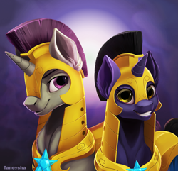 Size: 3109x3000 | Tagged: safe, artist:taneysha, oc, oc only, pony, armor, female, grin, guardsmare, male, mare, royal guard, signature, smiling, stallion