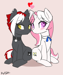 Size: 3800x4500 | Tagged: safe, artist:potzm, derpibooru import, oc, oc:lawyresearch, oc:lawyshadow, pony, unicorn, cute, doodle, female, heart eyes, lesbian, looking at you, mare, oc x oc, shipping, wingding eyes