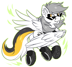 Size: 1200x1124 | Tagged: safe, artist:hioshiru, derpibooru import, oc, oc only, oc:kej, pegasus, pony, male, piercing, simple background, solo, stallion, sunglasses