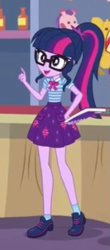 Size: 277x630 | Tagged: safe, derpibooru import, screencap, sci-twi, twilight sparkle, better together, equestria girls, rollercoaster of friendship, clothes, cropped, female, geode of telekinesis, glasses, legs, ponytail, shoes, skirt, socks