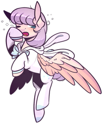 Size: 811x973 | Tagged: safe, artist:ak4neh, derpibooru import, oc, oc only, oc:cutie pie, pegasus, pony, female, mare, onesie, simple background, solo, transparent background