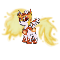 Size: 3000x3000 | Tagged: safe, artist:kiwiscribbles, derpibooru import, daybreaker, alicorn, pony, diabreaker, female, filly, filly daybreaker, simple background, solo, transparent background, younger